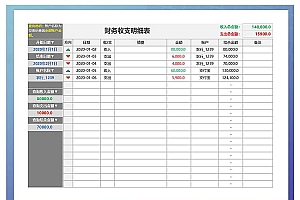 收支明细表（财务报表可查询）Excel模板