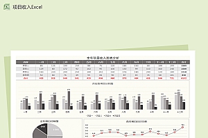 全年项目收入图表分析Excel模板