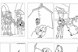 儿童填色画小猪佩奇、迪士尼经典(A4直接打印共65张)