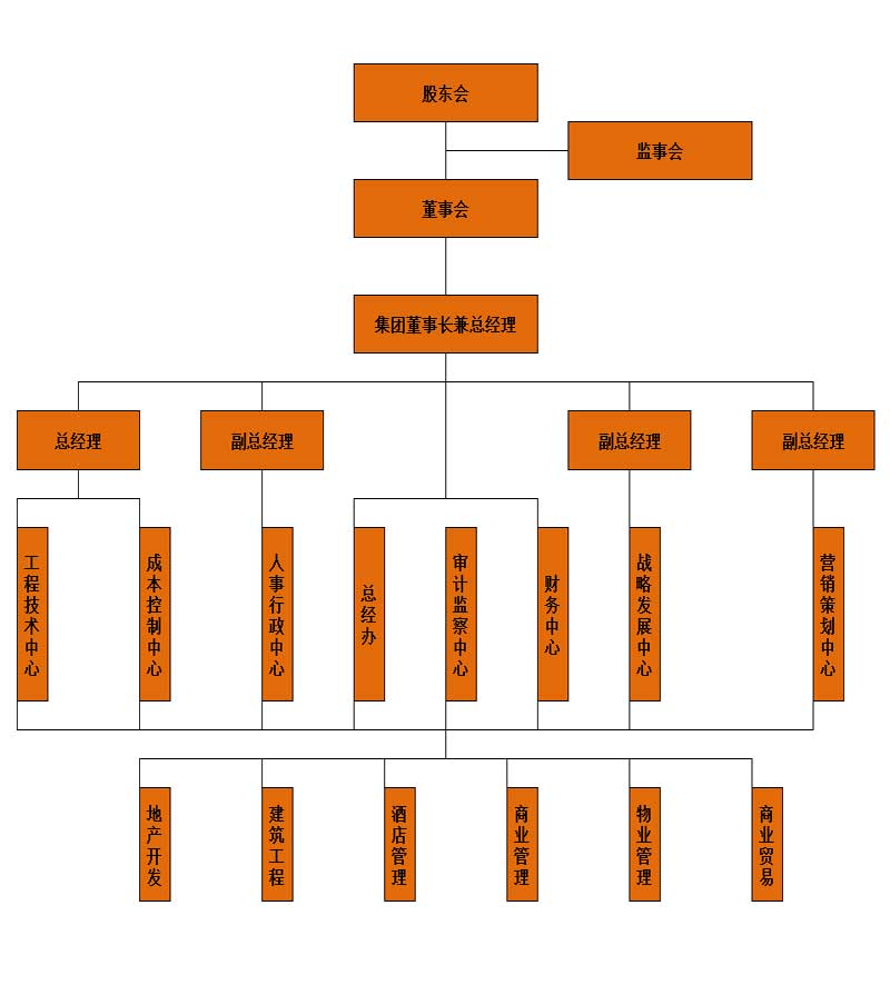 集团公司组织架构图excel表格模板