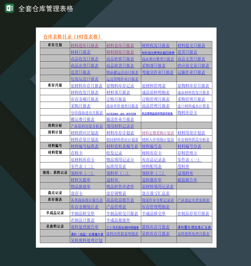 仓库管理员常用的仓库管理表格Excel模板-1