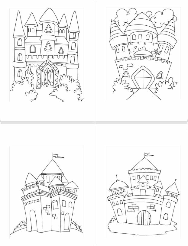 儿童幼儿奇幻城堡古堡公主王子国王涂色填色