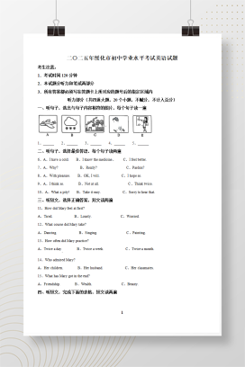 2025年中考黑龙江省绥化市英语真题+答案解析Word版